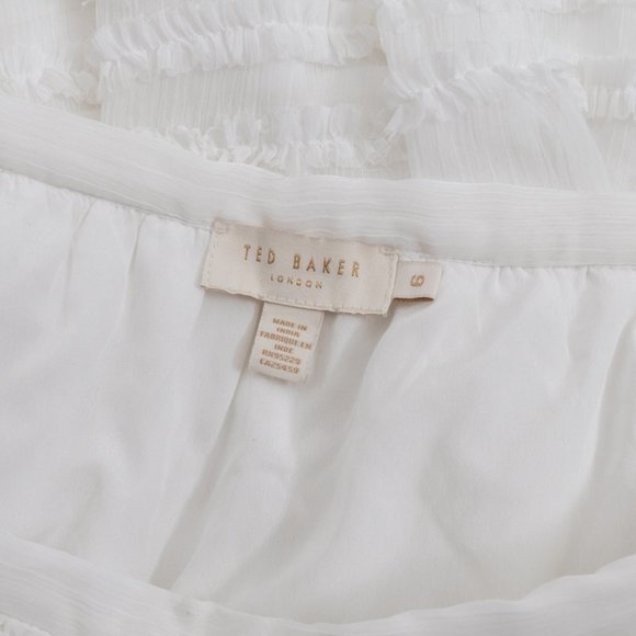 TED BAKER Halvy Ruffle White Mini Skirt - Picture 4 of 6